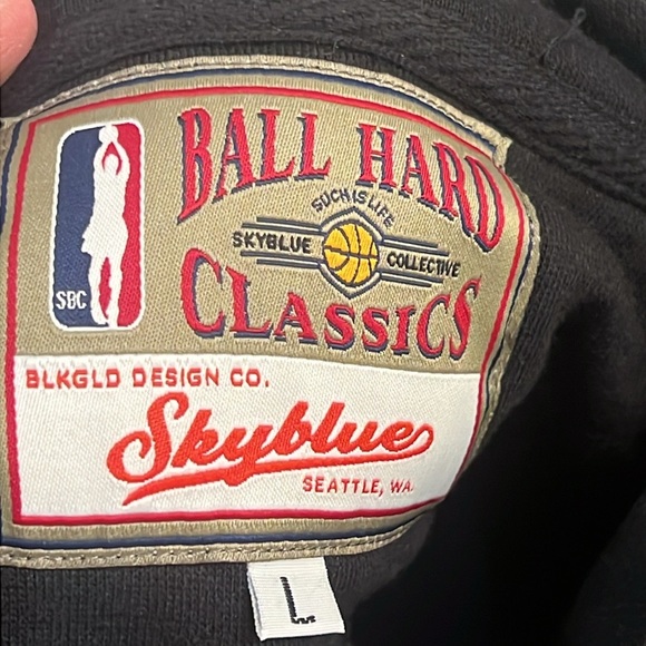 Skyblue men’s hooded sweatshirt - Picture 3 of 4